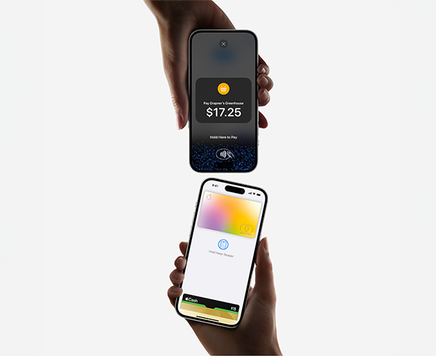 Two phones using Tap to Pay app